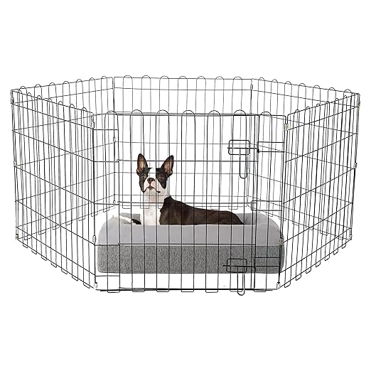 Pets Foldable Metal Fence With Gate