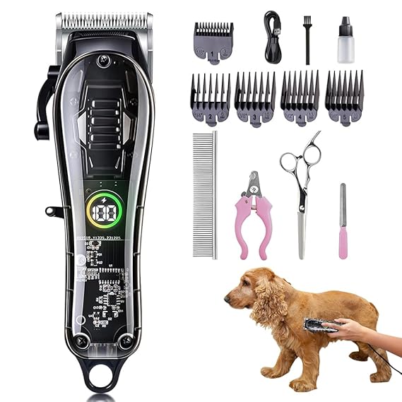 Qpets® Electric Dog Hair Trimmer Kit Cordless USB Dogs Hair Trimmer