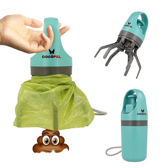 DOGOPAL 360 Pooper Scooper – Dog Pooper Scooper with Built-in Poop Bag Dispenser