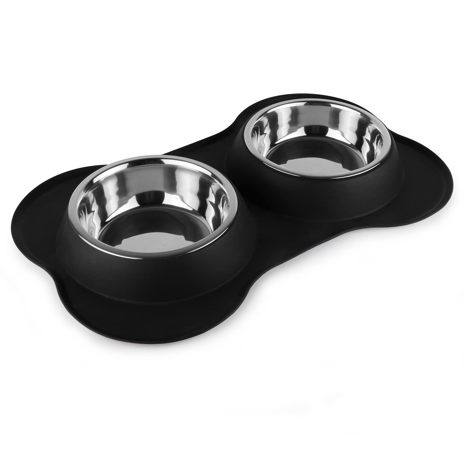 PAWPOURRRI Dog Bone Shaped Stainless Steel Pet Bowl