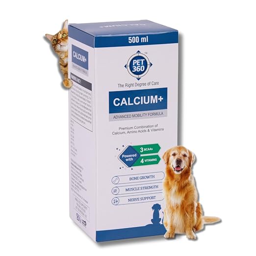 PET360 Calcium+ Advanced Mobility Formula with Calcium, Amino Acids & Vitamins for Dogs