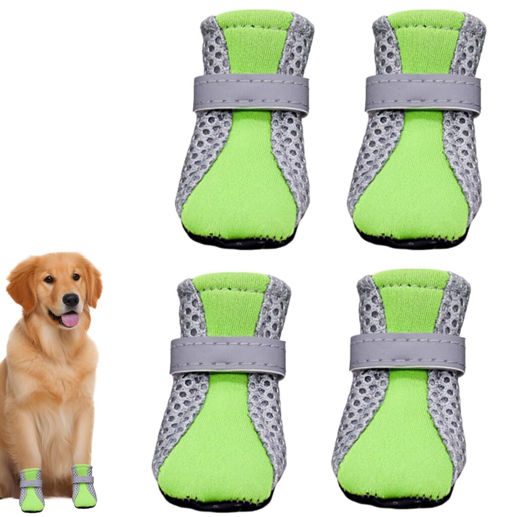 dog shoes TecoKart 4 Pcs Dog Shoes Waterproof - Dog Boots Paw Protector, Breathable Dog Boots for Hot Weather