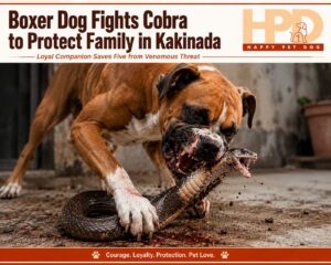 Dog biting a snake